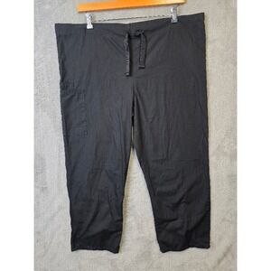Cherokee Workwear Scrub Pants‎ Women's Size L Black Drawstring Crop Casual